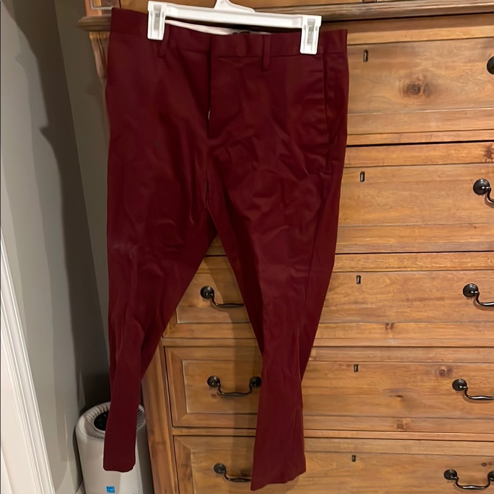 Banana Republic Red Chinos Stylish Full Length Pants 33x30